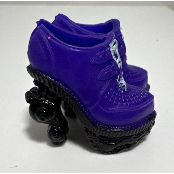 Monster High Purple Shoes Spider Laces Black Heel For Twyla Boogeyman 13 Wishes - Picture 3 of 8